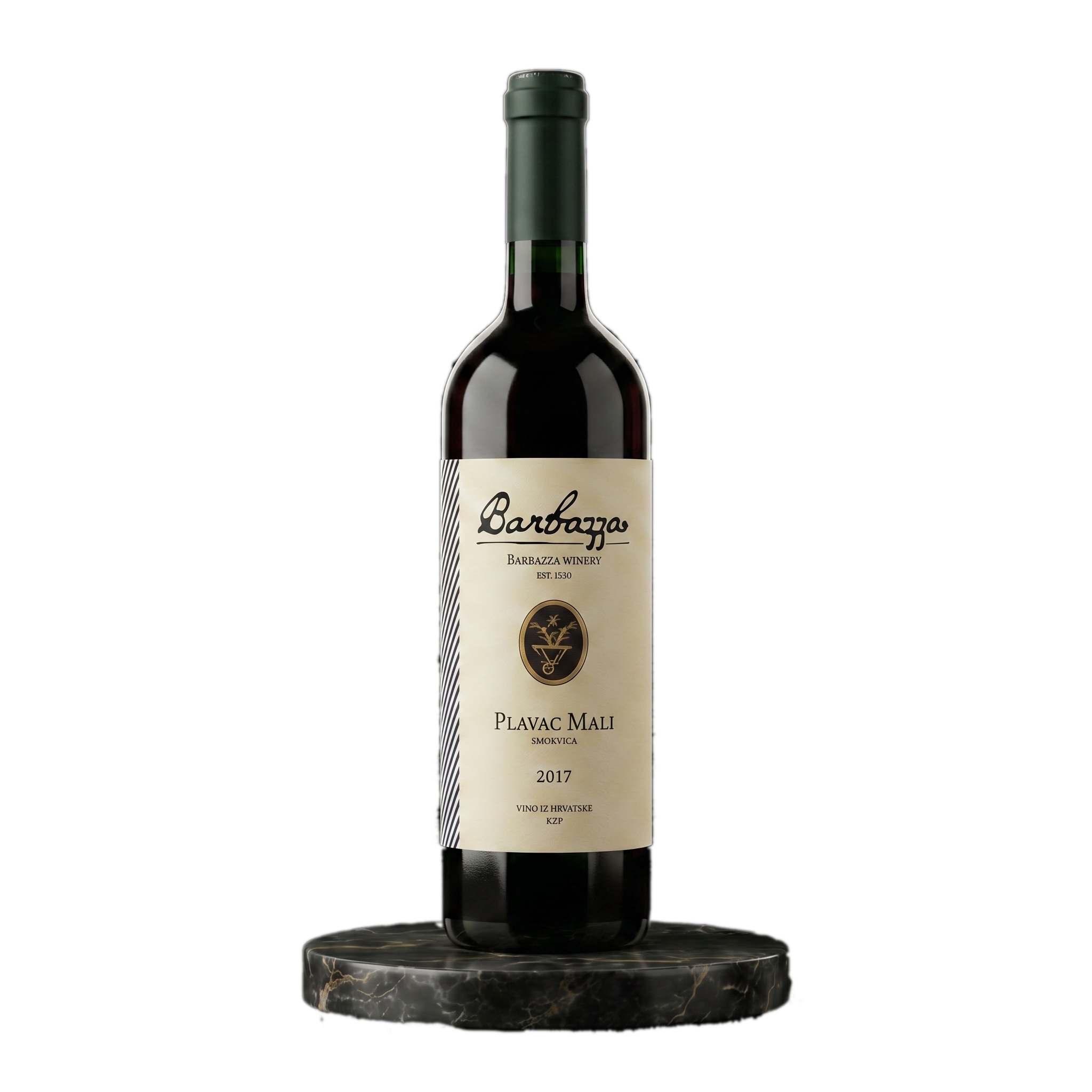 Plavac Mali — Debelo Čelo, the red, studio bottle shot