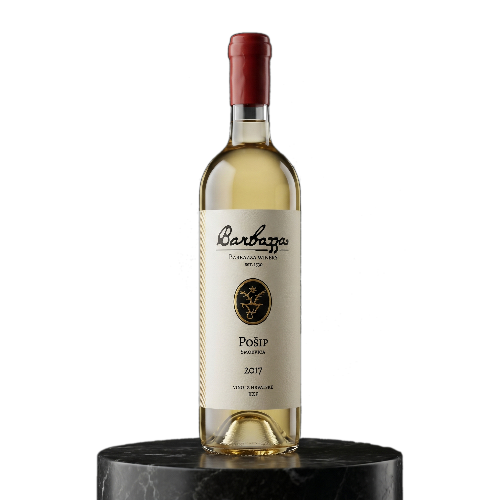 Pošip Barbazza — the white, studio bottle shot