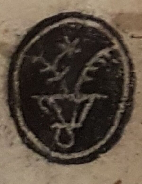 1618 inked seal — the Barbazza family crest